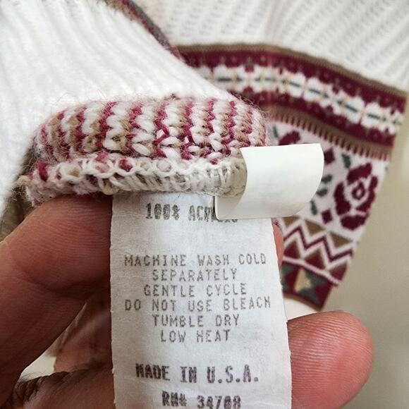 Vintage Season Ticket button front floral v-neck sweater vest woman's size 2XL - Picture 6 of 8